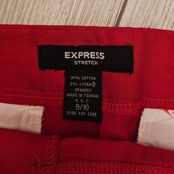 Express Stretch Red Skirt Womens 9/10 Mini Skirt - Cotton Spandex -NWOT - Picture 2 of 8